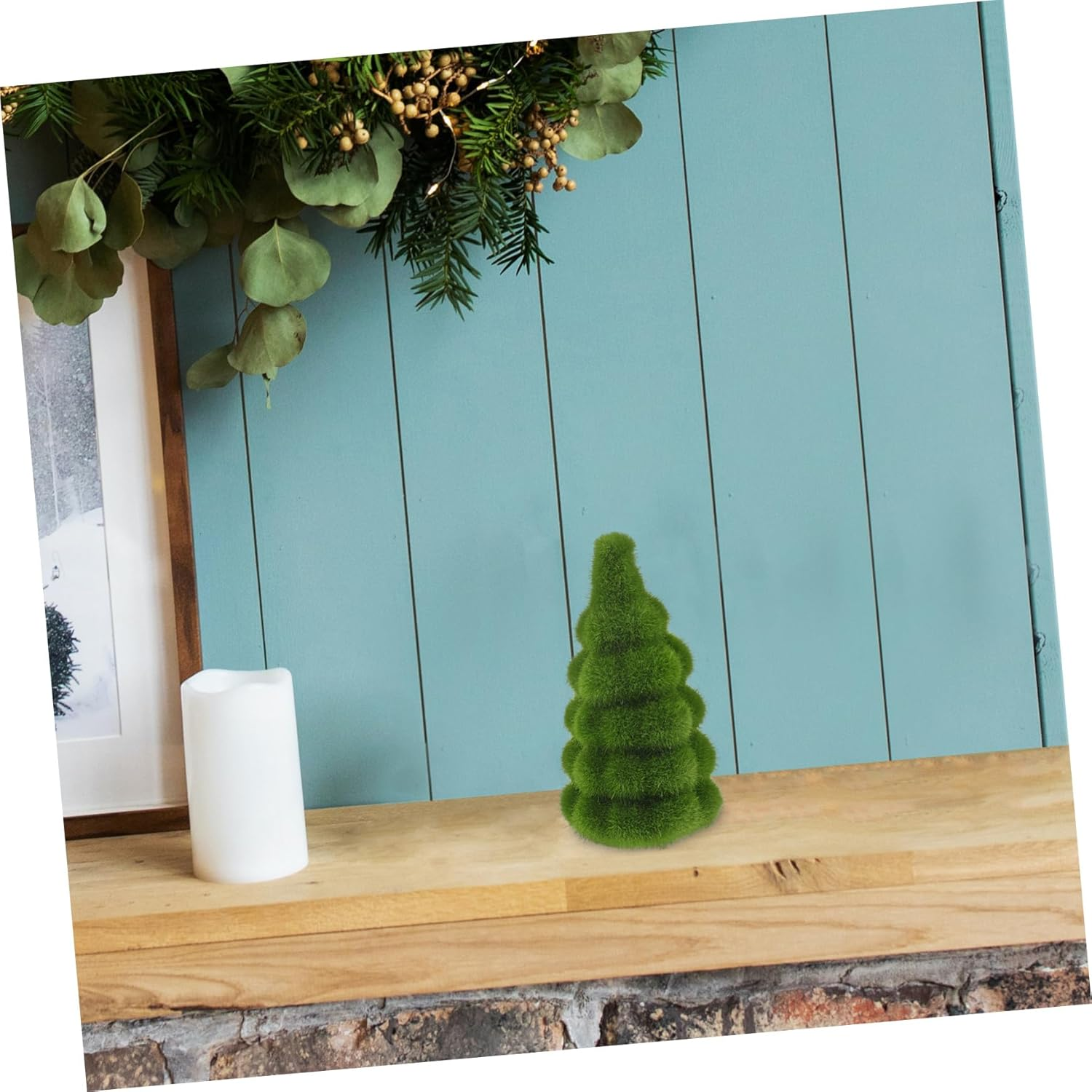 GARVALON Mini Artificial Flocking Christmas Tree for Outdoor Christmas Decorations Xmas Tree Ornaments for Home Tabletop Decor image number 2