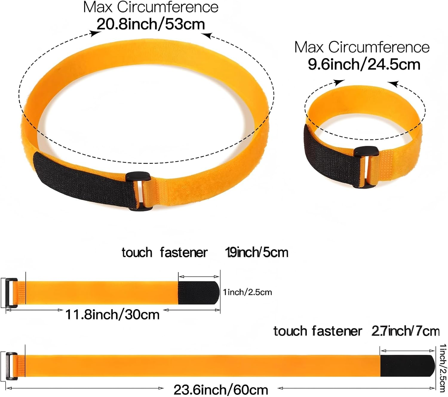 15 Pieces Adjustable Bike Straps Reusable Bike Rack Straps Cinch Replacement Wheel Stabilizer Accessories for Transporting, 1 X 23.6 Inch, 1 X 11.8 Inch image number 2