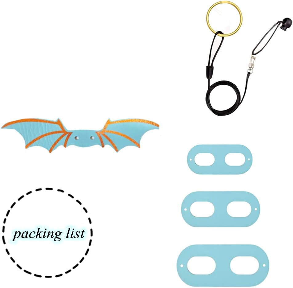 Lizards Leash Bearded Dragon Adjustable Small Reptile Animals Harness 3 Size Soft Leather Harness Lizards Leash with Wing for Small Medium and Large Reptile Animals (Blue) image number 6