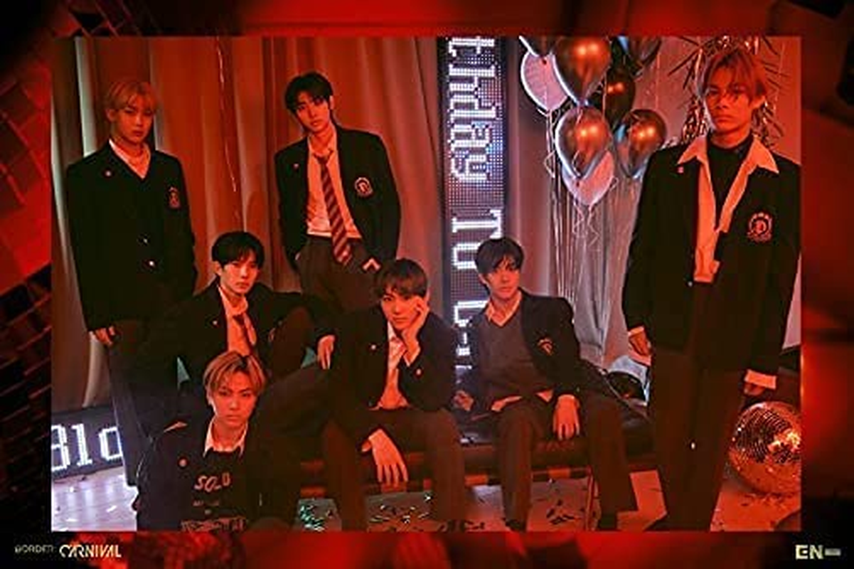 Enhypen Border : Carnival 2Nd Mini Album Random Version Cd+1P Folding Poster on Pack+Photobook+16P Lyric Book+2P Photocard+1P Lenticular Card+1P Sticker+Carnival Ticket+Message Photocard Set+Tracking image number 6