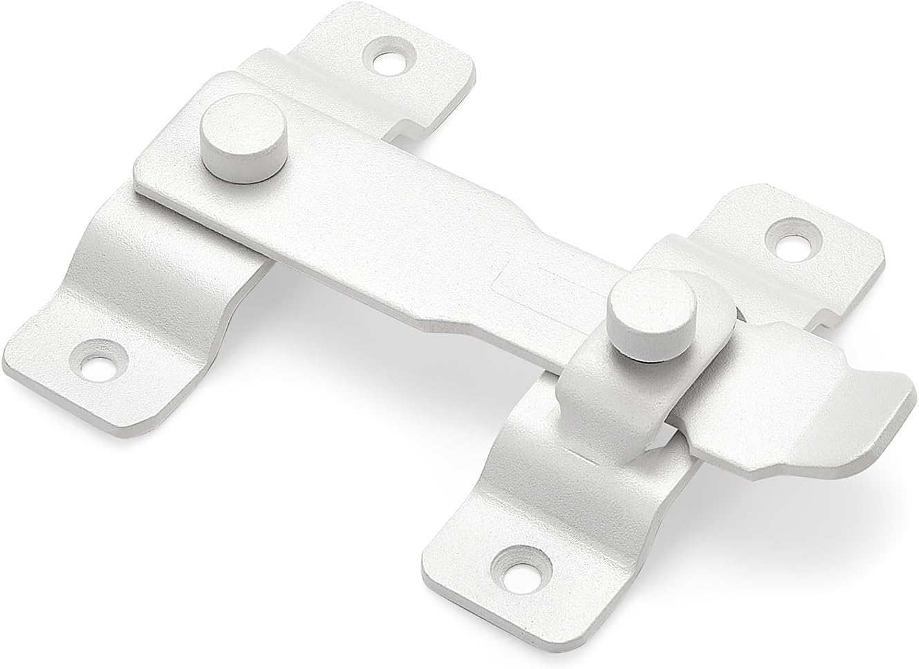 2 Packs Barn Door Latches，4.33&rdquo;X 3.23&rdquo; Matte White Stainless Steel Barn Gate Flip Door Latch Bi-Fold Door Lock,Sliding Door Antique Lock Gate Latches Wine Cabinet Closet Door Latches - Matte White_2 Pack image number 3