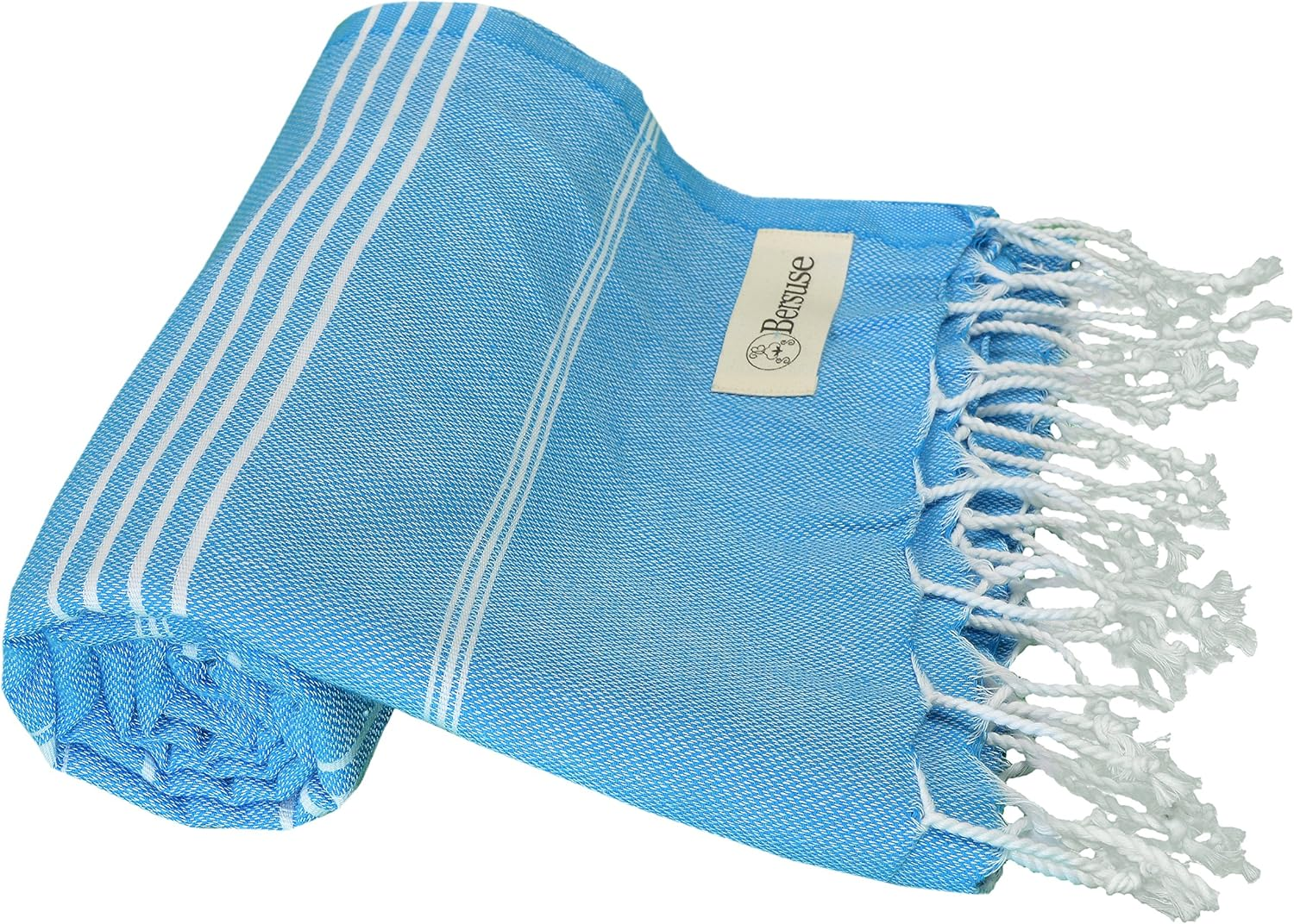 Bersuse 100% Cotton Anatolia Turkish Towel - 37X70 Inches, Blue