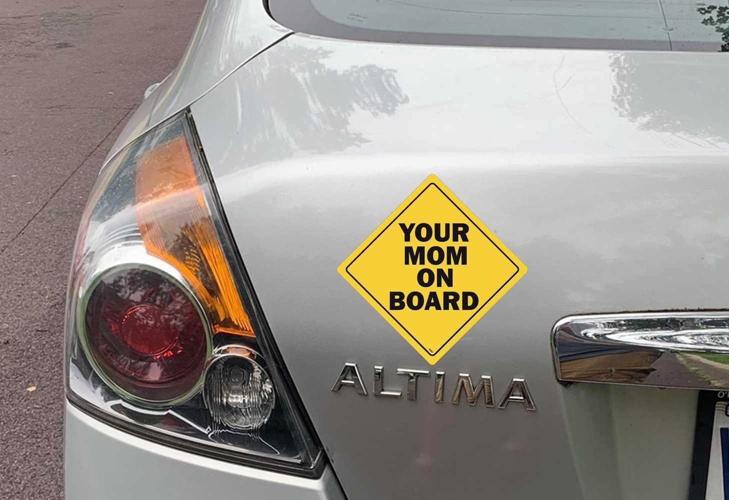 Gear Tatz - Your Mom on Board - Funny- Bumper Sticker - 5 X 5 Inches - Professionally Made in the USA (Vinyl,X1) image number 1