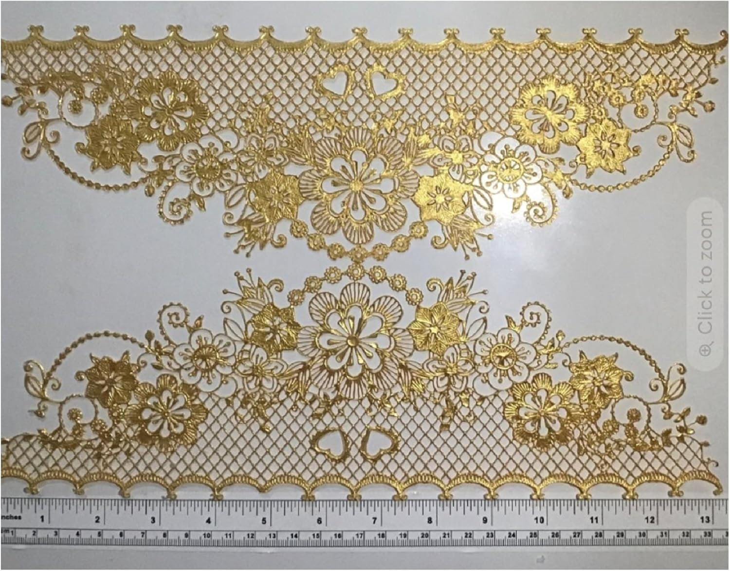 Generic Edible Laces for Cakes, Happy Birthday, Cake Toppers, Gold Shiny Cake Decorations, Birthday Party Decorations, Christmas Decorations (Golden)