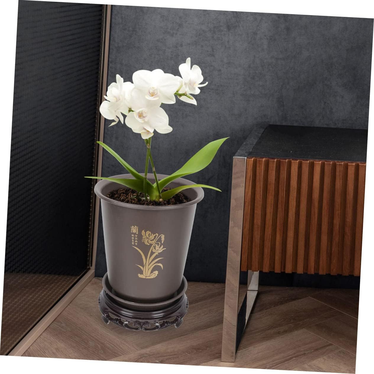 MERRYHAPY 2Sets Orchid Flowerpots Base for Indoor Plants Chic and Decorative Flower Pots Material for Ferns image number 4