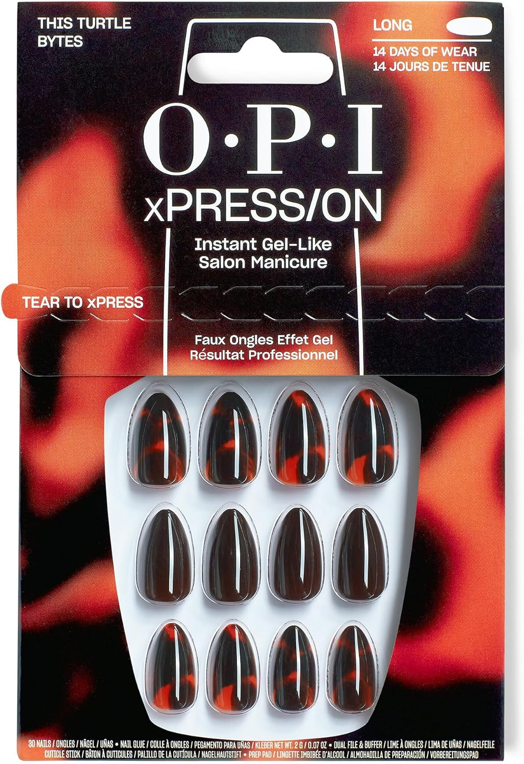 OPI Xpress/On Press on Nails, up to 14 Days of Wear, Gel-Like Salon Manicure, Reusable, Vegan, Sustainable Packaging, with Nail Glue, This Turtle ​Bytes image number 3