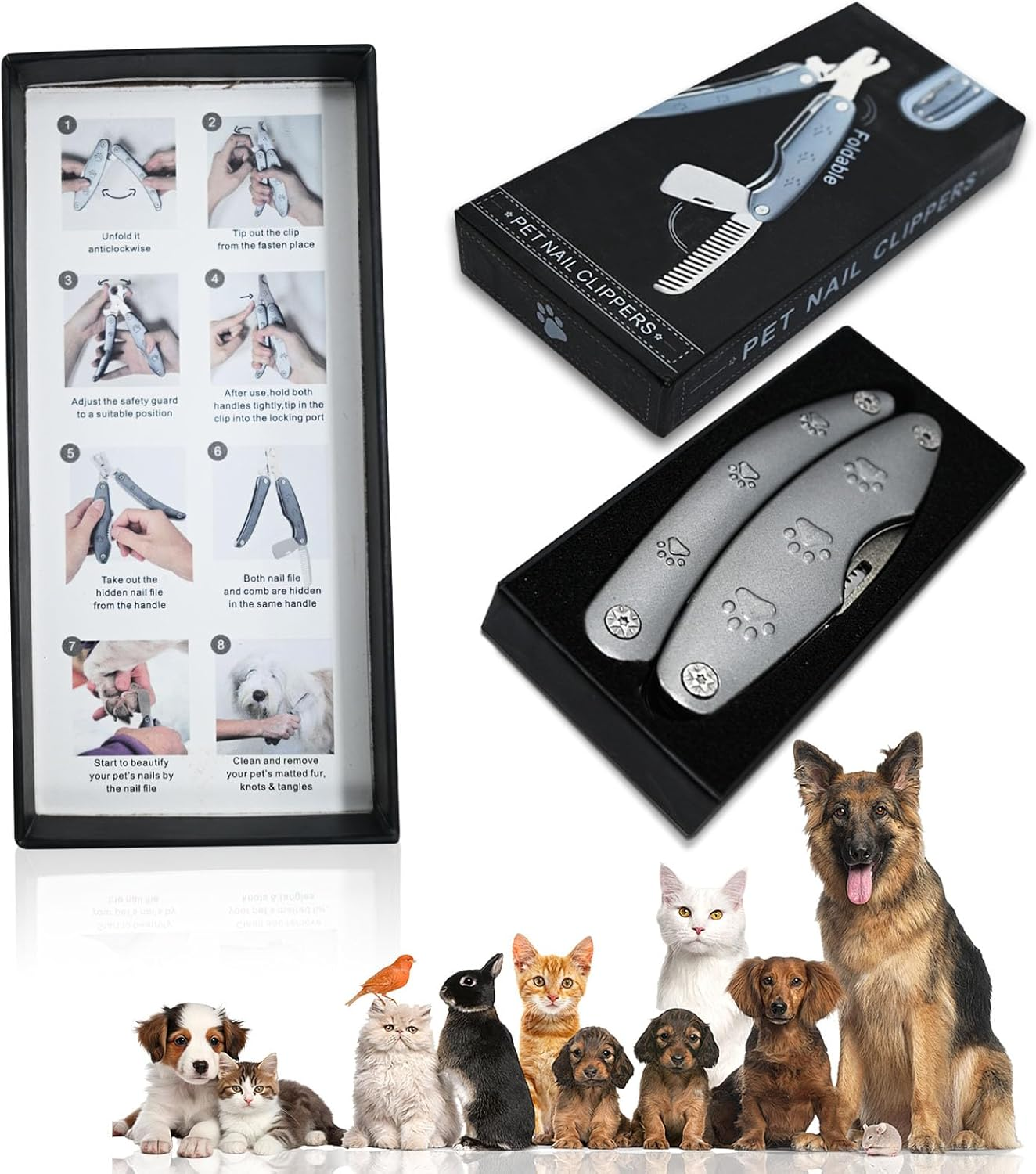 Dog Nail Clippers for Sensitive Dog, Sharpest Dog Nail Trimmer [Cut the Nails like Butter] Low Noise, Heavy Duty Dog Toenail Clippers for X Large Medium Small Size Breed < 300Lb with Thick Nail image number 1