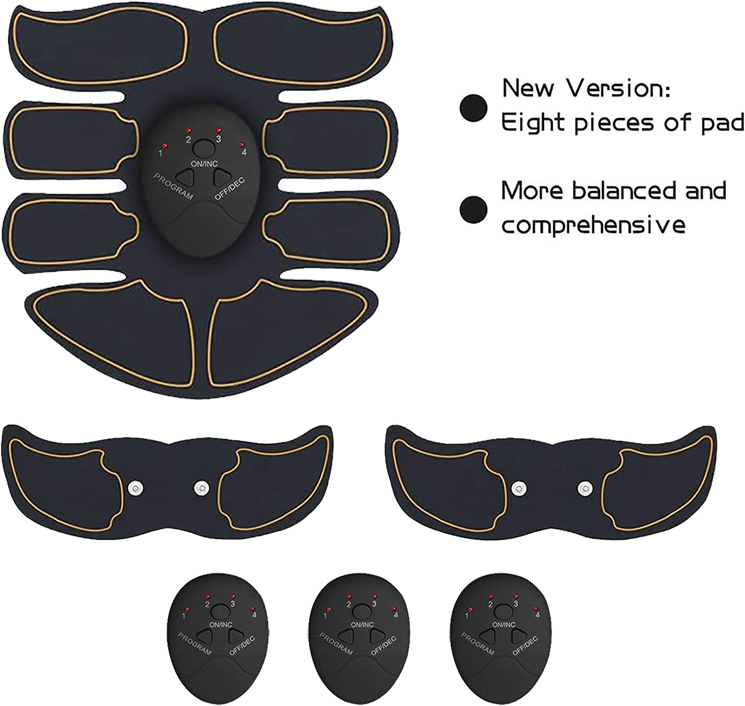 Muscle Toner Abs Stimulator with 12Pcs Free Gel Pads - Portable Muscle Trainer - Ultimate Abs Stimulator for Men Women - Workout Belt Body Training Gear Gym Fitness Equipment - Full Set for Abdomen Waist Arm Leg Training image number 4