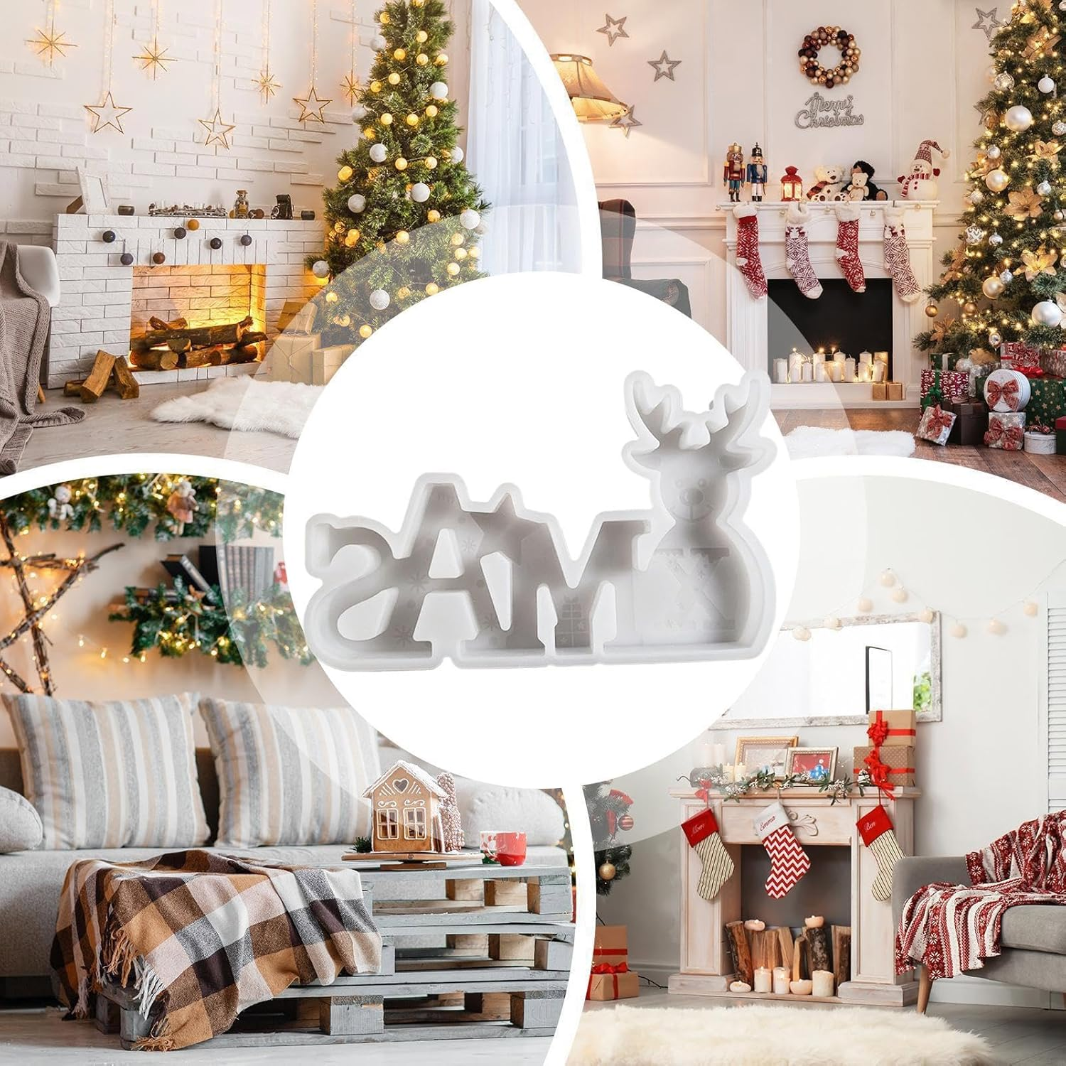 Christmas Deer Silicone Mold, Silicone Christmas Elk Soap Casting Mold, Holiday Baking Supplies, Nonstick Reusable Candy Mold for Chocolate, Candy, Soy Wax Candle image number 4