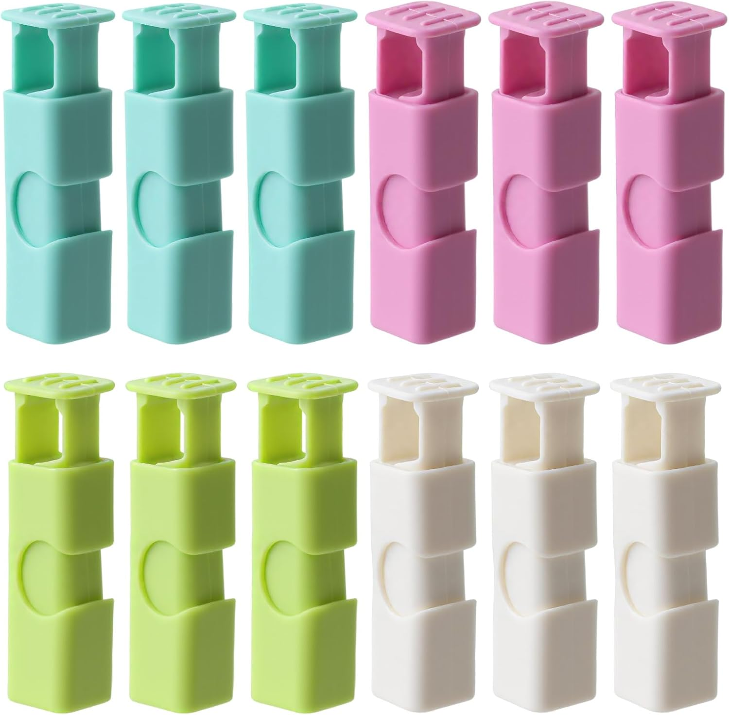 12 Pack Bread Bag Clips, Keep Food Fresh Reusable Plastic Clips for Chips, Snacks, Rice, Nuts & Beans, Easy Squeeze Lock Seal, Pantry Kitchen Picnic Storage (Multi-Color) (12) image number 2