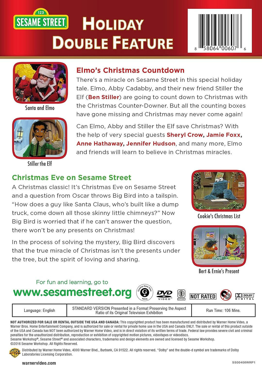 Christmas Double Feature (Elmo'S Christmas Countdown & Christmas Eve on Sesame Street) image number 1