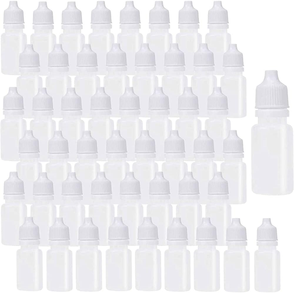50Pcs Plastic Empty Dropper Bottle Squeezable Drop Liquid Container 20Ml