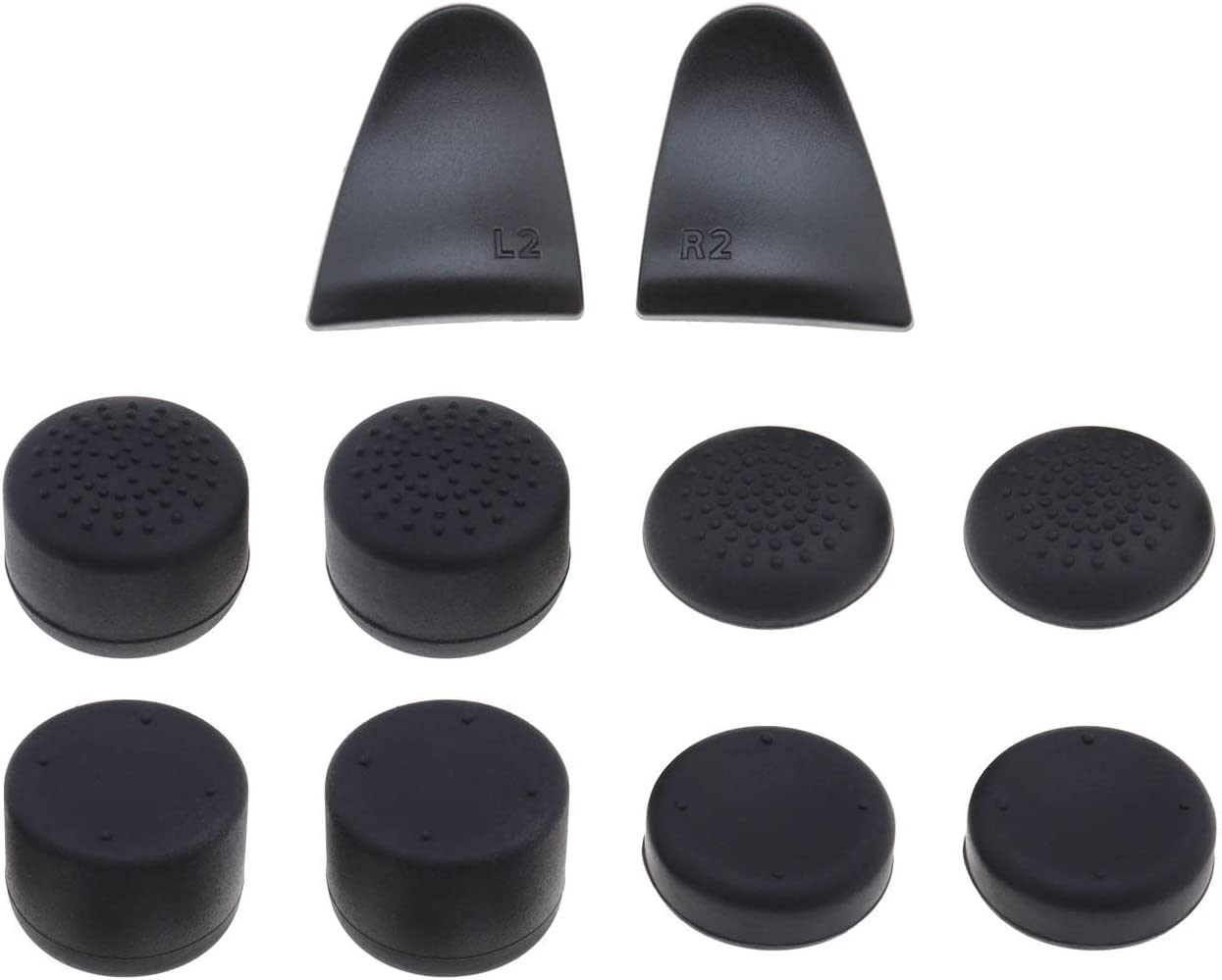 4 Pairs Thumb Grips with 1 Pair R2 & L2 Trigger Extenders Compatible with PS5 Controller Thumbsticks Joystick Cover Rubber Thumb Caps image number 3