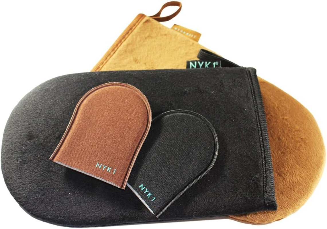 Self Fake Tan Tanning Mitt - 5 Star Luxury Velvet Glove Mit Applicator for Mousse, Spray, Oil, Cream, Foam, Sands Body Bronzing Streak Free Skinny Gold Bake Tanforce Australian Dark Sunkissed (Black) image number 4