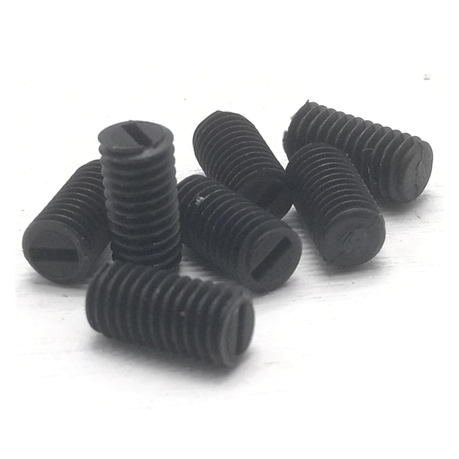 100Pcs M3/4/5/6/8 Black Nylon Plastic Slotted Set Grub Screw(M5 X 12)