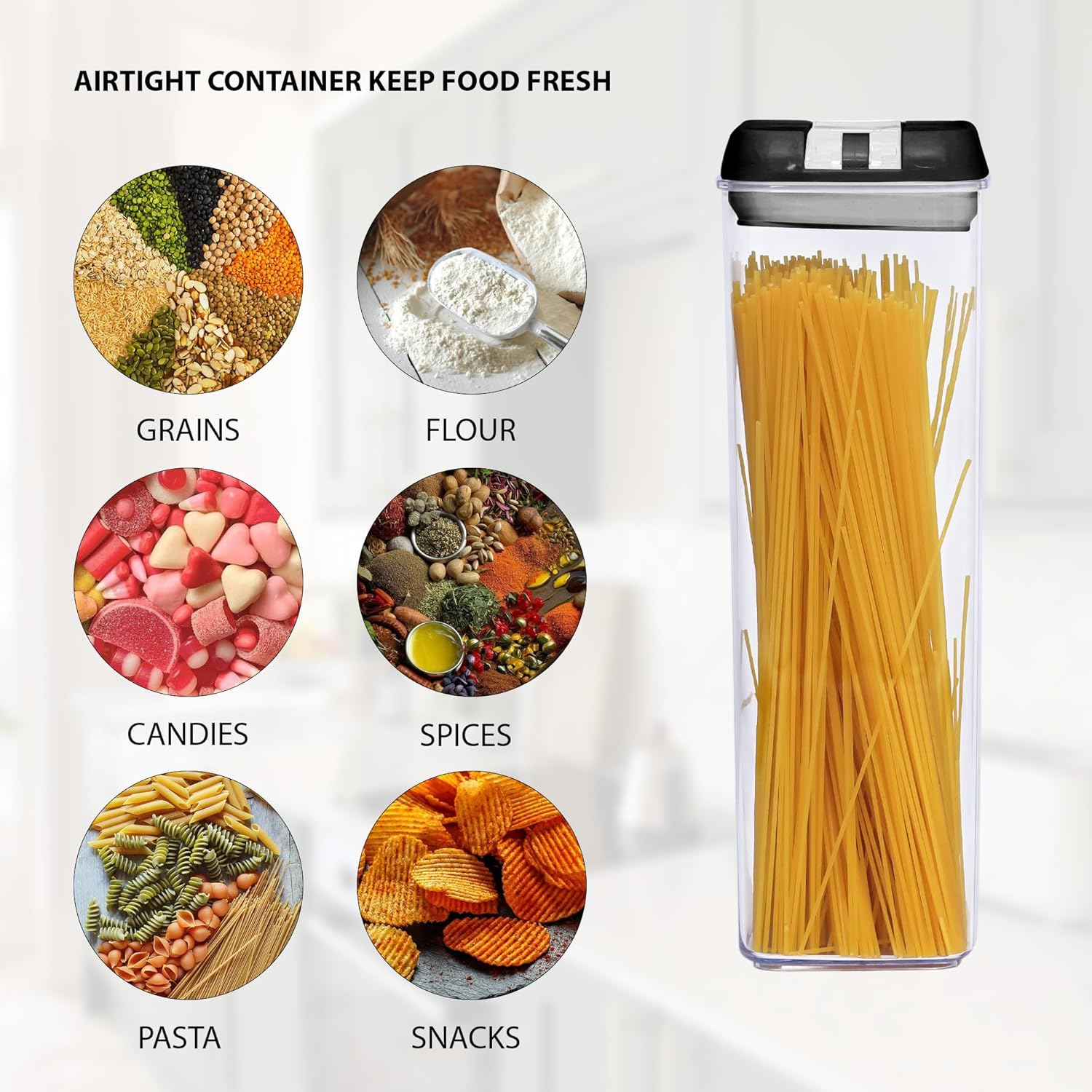 Premium 14-Pack Food Storage Containers with Lids-Crystal Clear Kitchen Storage Plastic Containers with Airtight Fliplock Lids-Durable & Versatile Food Containers with 20 Labels & Pen (Black) image number 3