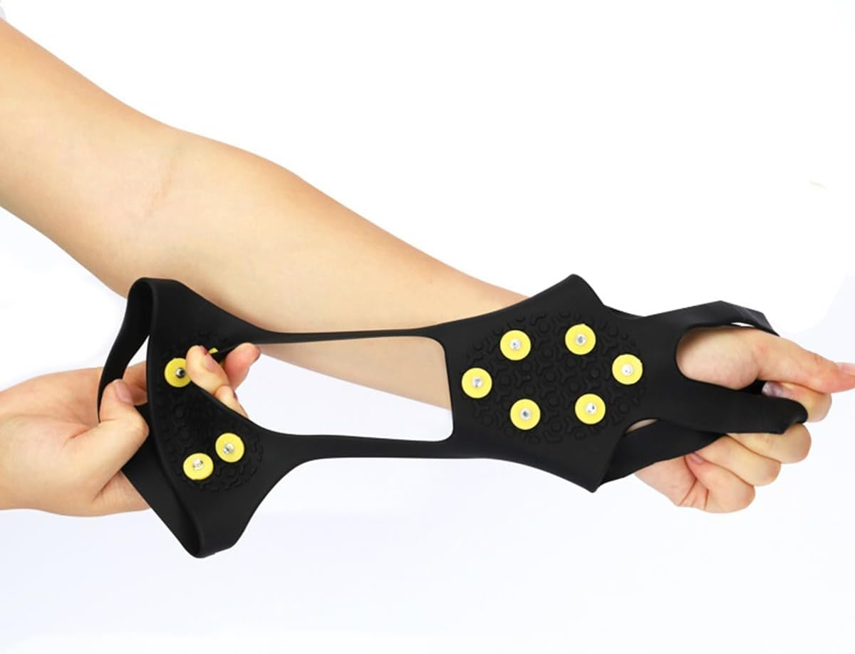 NUZAMAS Ice Cleats for Shoes and Boots Silicone Ice Snow Grips 10 Steel Studs Shoe Spikes Grips Anti-Wrestling Cleats Crampons Fit for Walking Ice Fishing Xl(45-48Cm) image number 6