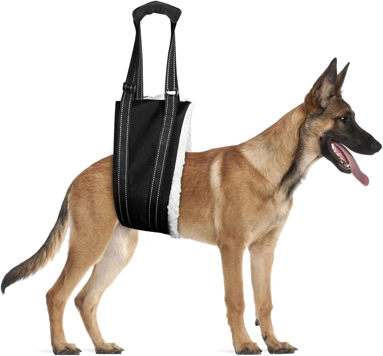 Dog Lift Support Harness Portable Sling for Support to Help Dogs Rear Rehabilitation and Disable Injured Elderly Pet - Helps Dog with Weak Front or Rear Legs Walk (Black, L) image number 4