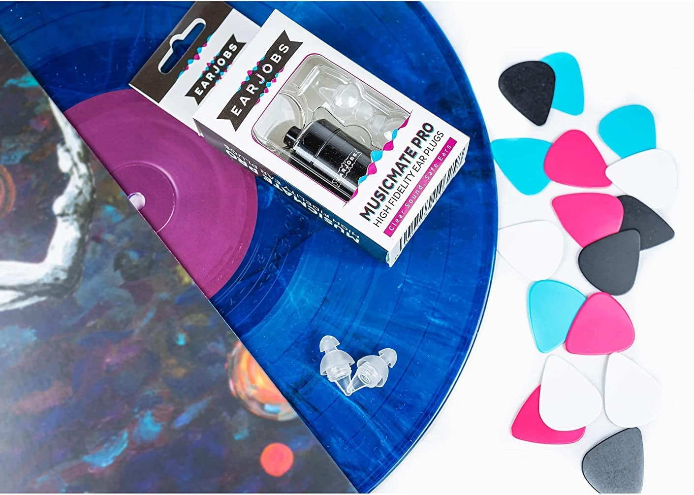 Earjobs&trade; MUSICMATE&reg; PRO High Fidelity Music Ear Plugs - Best Noise Reduction for Musicians, Concerts, Festivals & Drummers (Earplugs, Lanyard and Case) image number 4