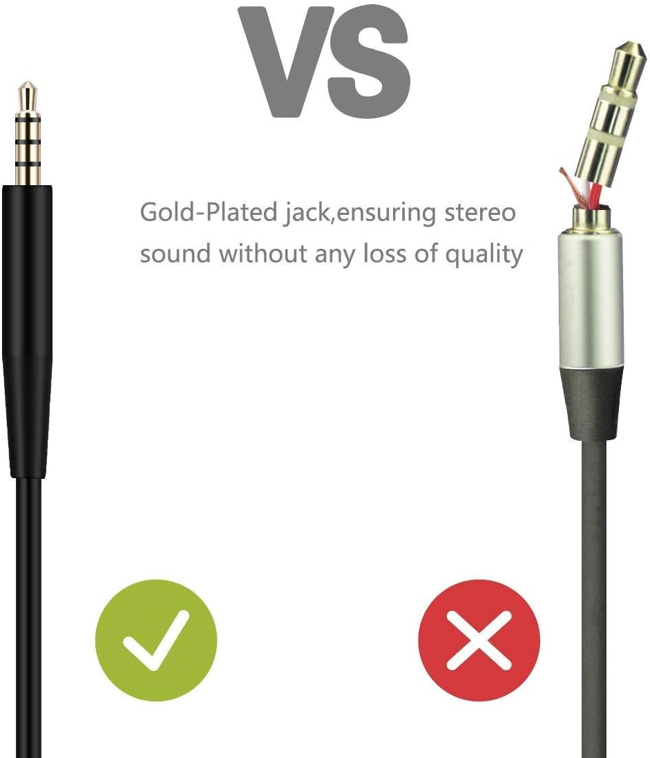 LANMU Replacement Cable for Bose On-Ear 2/Oe2/Oe2I/Qc25/Qc35/Soundlink/Soundtrue Headphones, Headphone Replacement Audio Cable with Mic & Remote Only Compatible with Iphone (With Mic) image number 1