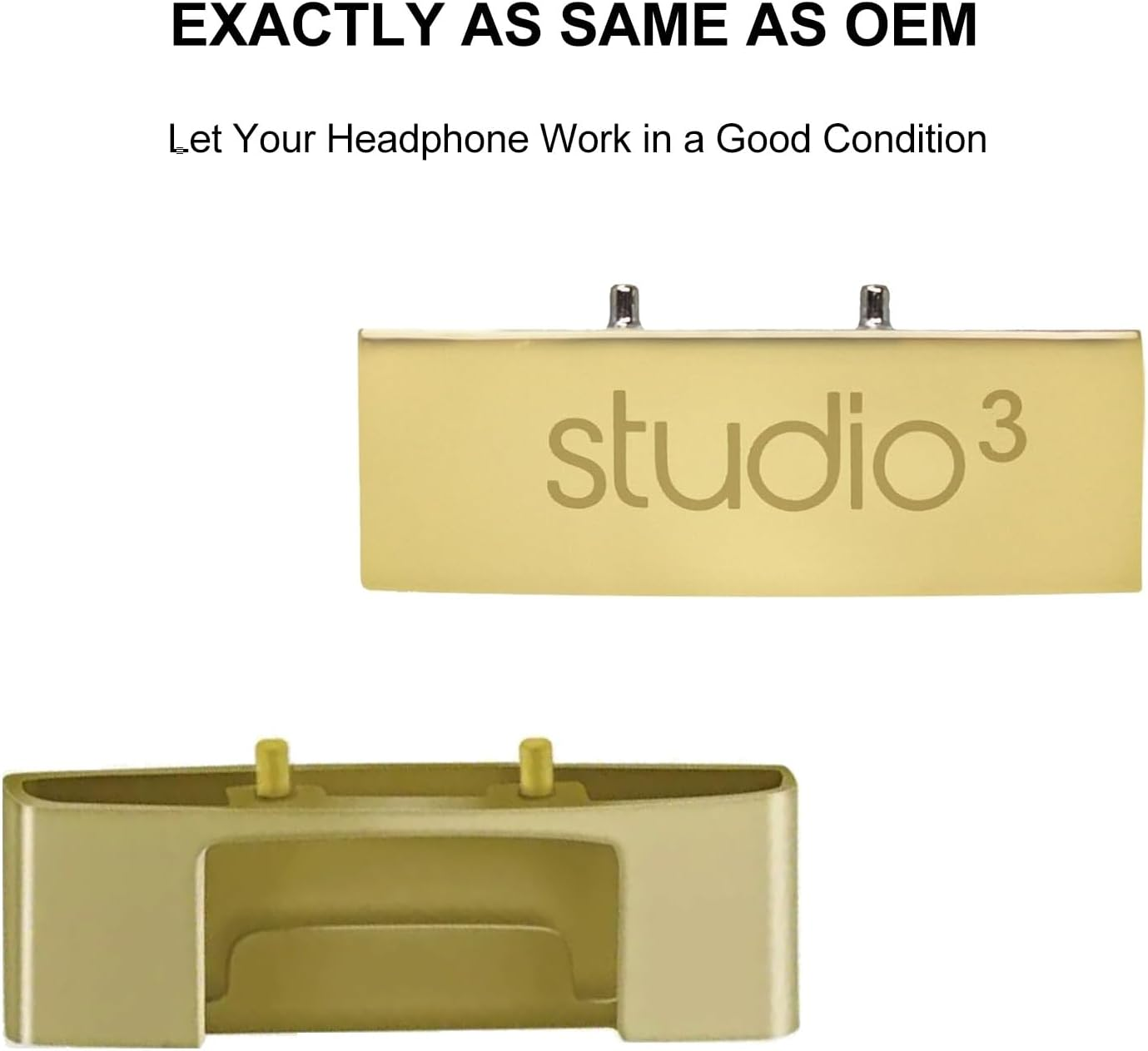 Replacement Headband Metal Folding Hinge Clip Cover Pin Repair Parts Set Compatible with Beats Studio 3 Studio 3.0 Wireless Over-Ear Headphones (Gold) image number 2