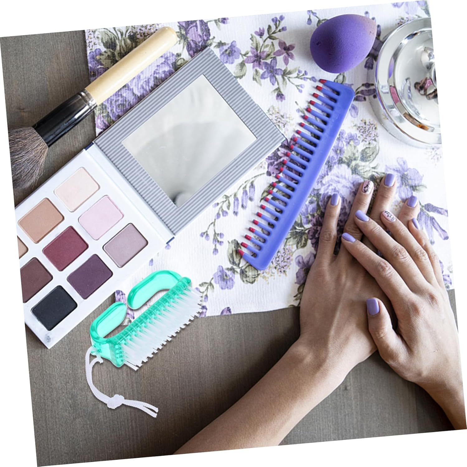 4Pcs Plastic Handle Nail Scrub Brushes Small Nail Scrubbing Brush for Manicure and Pedicure Fingernail Toenail Cleaning Tool Green Bristles Suitable for Care image number 3