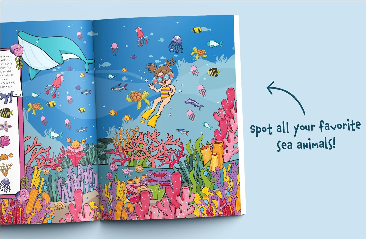 I Spy Ocean Animals: Spot Sharks, Dolphins, Whales & More on an Exciting Underwater Adventure! a Cute Search and Find Book for Toddlers image number 6