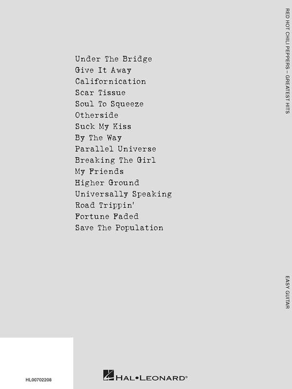 Red Hot Chili Peppers - Greatest Hits: Easy Guitar with Notes and Tab: Easy Guitar Tab image number 6