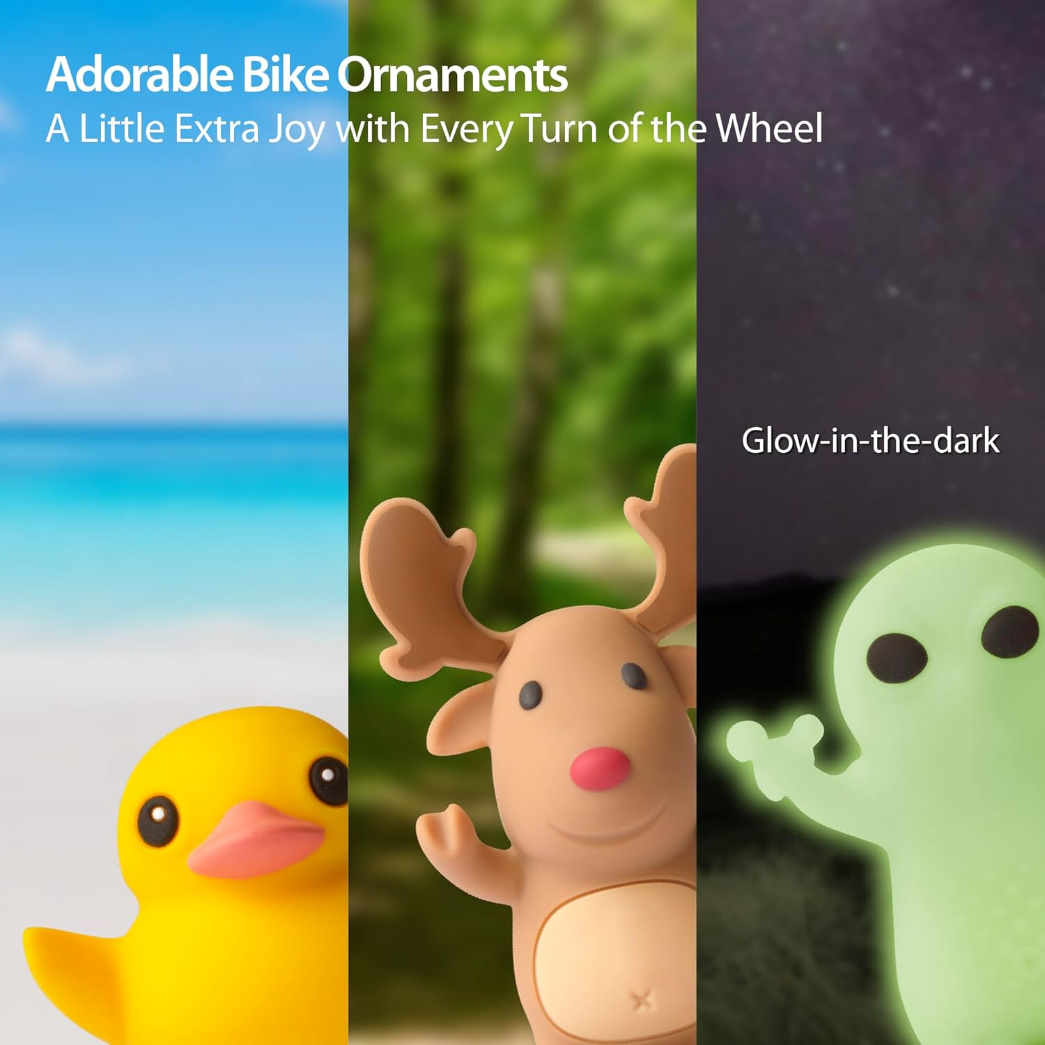 Bone Character Bike Domestique (Strap or Lock on Type), Cute Bicycle Ornament for Stem & Handlebar, Waterproof Silicone Toy Decoration for Scooters, Cycling Accessory for Kids