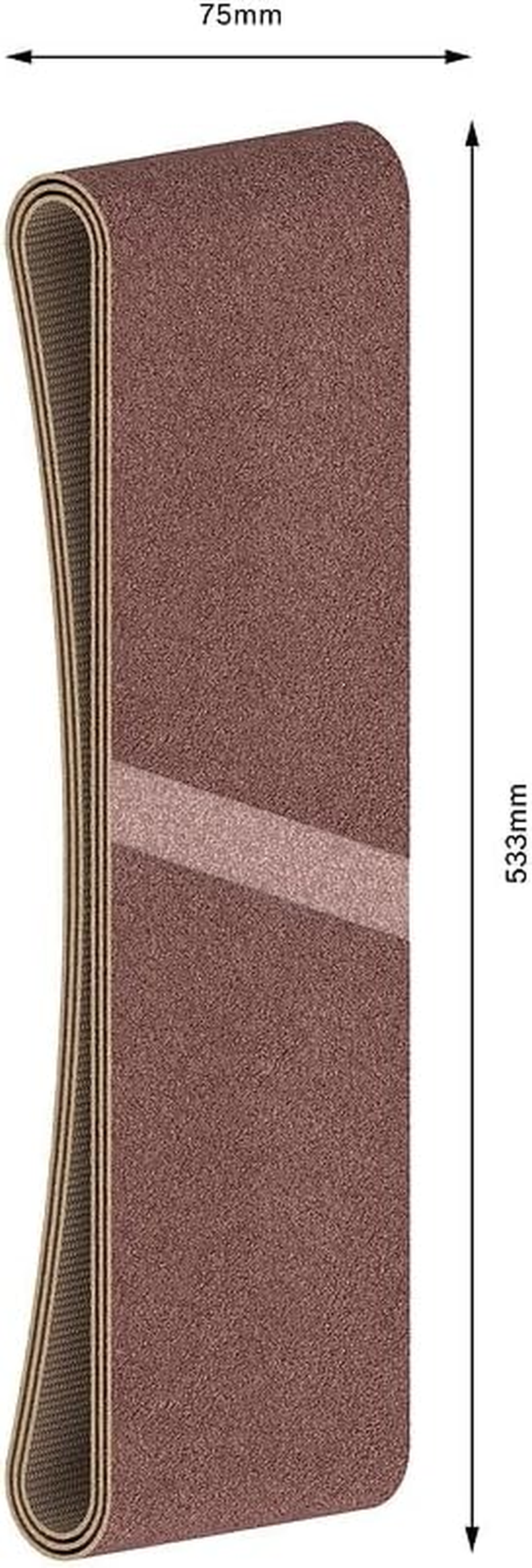 Bosch Accessories Professional 2608606072 2 608 606 072 3-Piece Sanding Belt Set, Red, 75 X 533 Mm, Set of 3