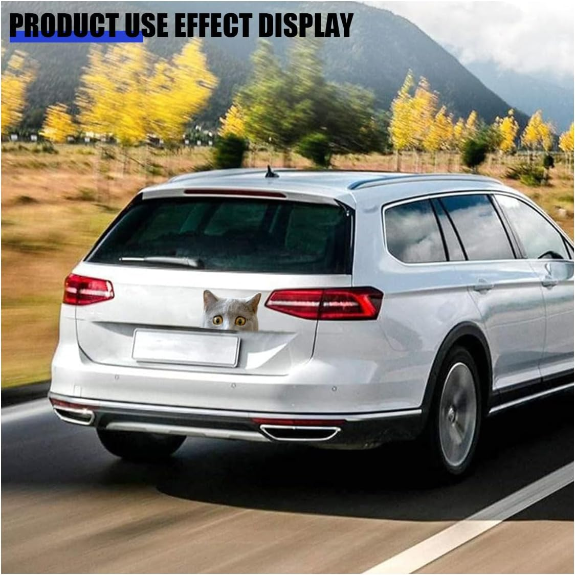 Cute Peeking Sneaky Cat Sticker Waterproof Indoor Outdoor Vinyl Decal, 5Inch Curious Peeking Kitty Cat Sticker for Car Window Bumper Laptop Motorcycle, and Any Other Smooth Surface (A) image number 4