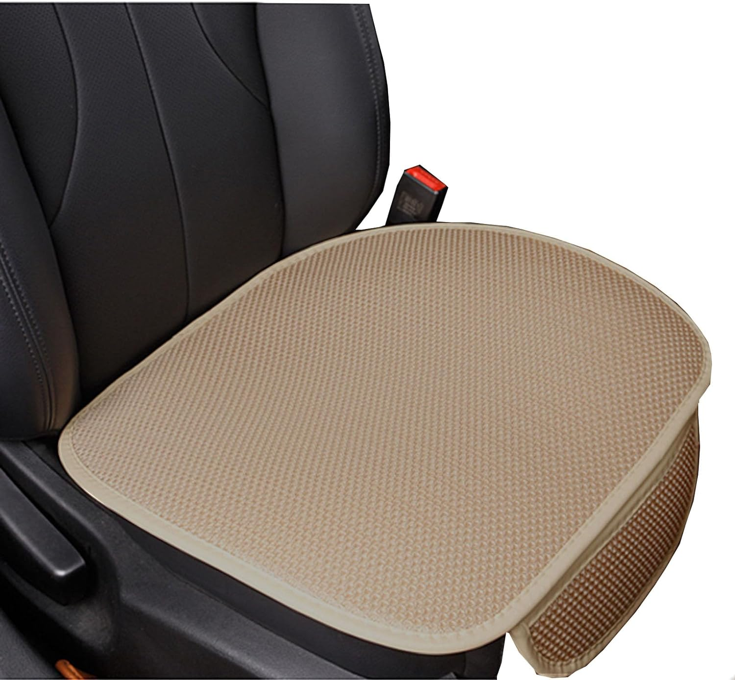 Ultra-Luxury PU Leather Car Seat Cushion Car Seat Cover for Most Four-Door Sedan&Suv,Single Seat without Backrest 1Pcs(W20.5&times; D21&times;T 0.35 Inch) (3D - Gray)