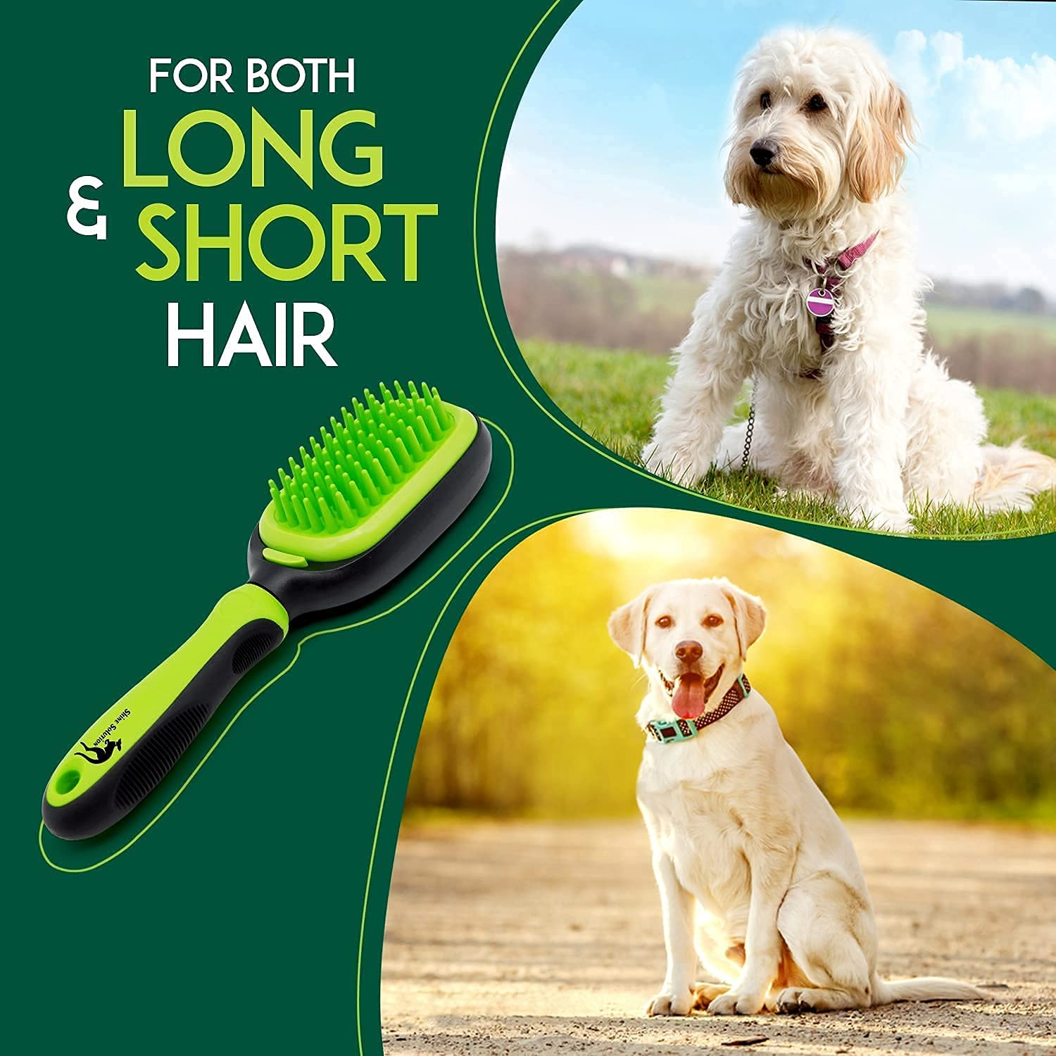 Sunshine Solution Professional Dog Brush , Cat Brush for Dog and Cat Grooming | 5 in One Solution | Dematting Comb | Dog Comb | Deshedding Comb | Bristle Brush | Pin Brush | Bath & Massage Cat Brush and Pet Brush image number 5