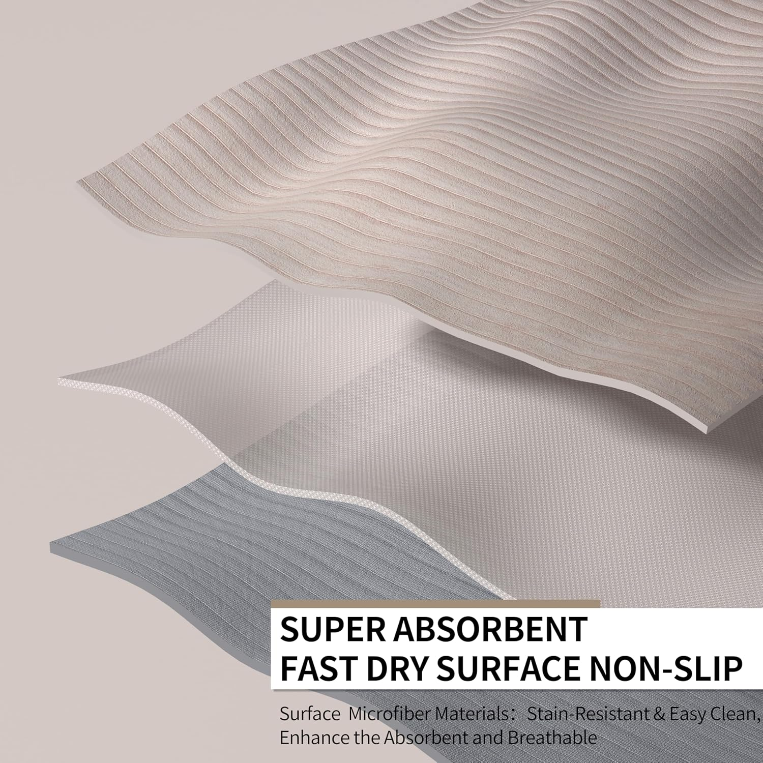 OGOGO Yoga Mat with Suede Finish, Extra Long and Wide 74 X 26 X 1/3 Inches Thick POE Material, Wavy Texture Non-Slip Design image number 2