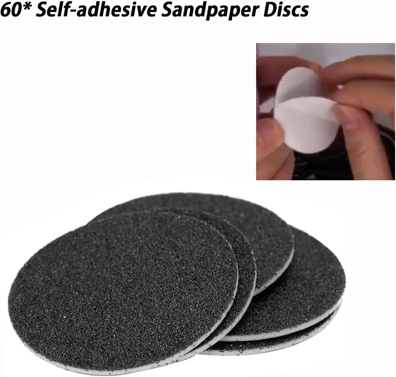 Electric Skin Sanding Tool, Feet Callus Remover, Pedicure Foot File for Dry Dead Skin, Foot Care Tool with Grinding Disc, Adjustable Speed, 60 Sandpaper Discs image number 3