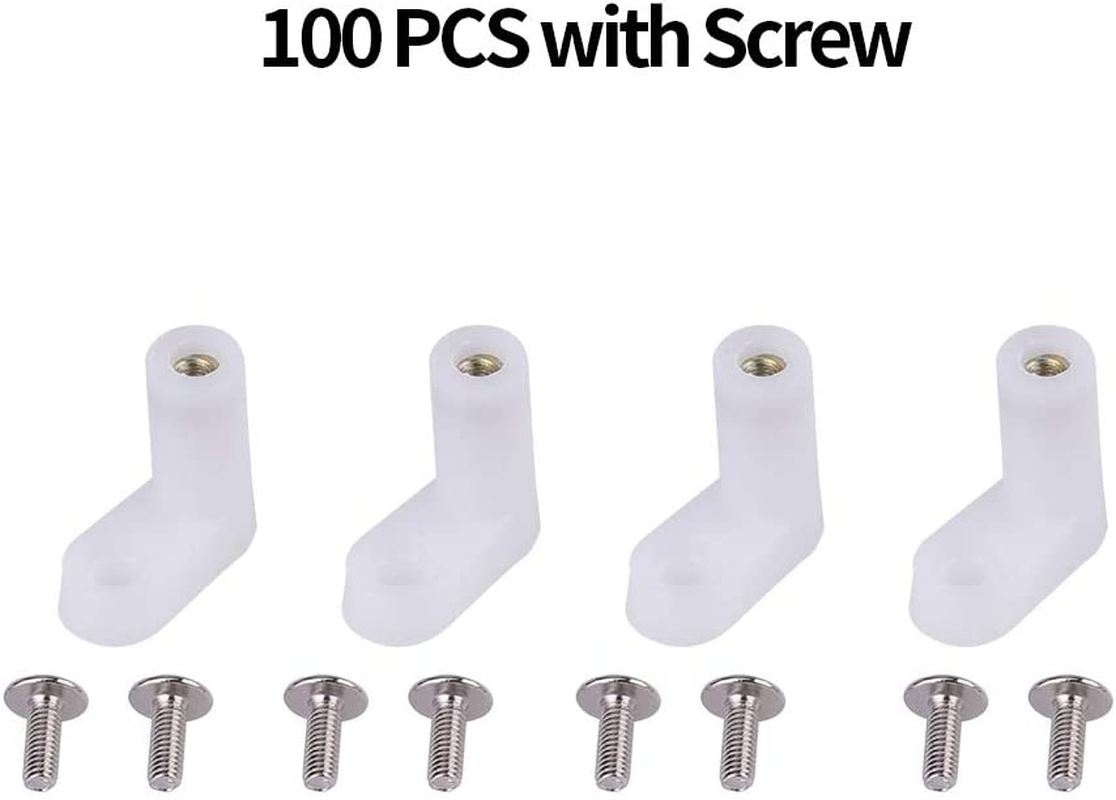 100Pcs L Type PCB Mounting Feet Acrylic Motherboard Risers Mount Plastic Standoffs with Screw Fit for Arcade Gaming Board Replacement Parts 2Cm image number 4