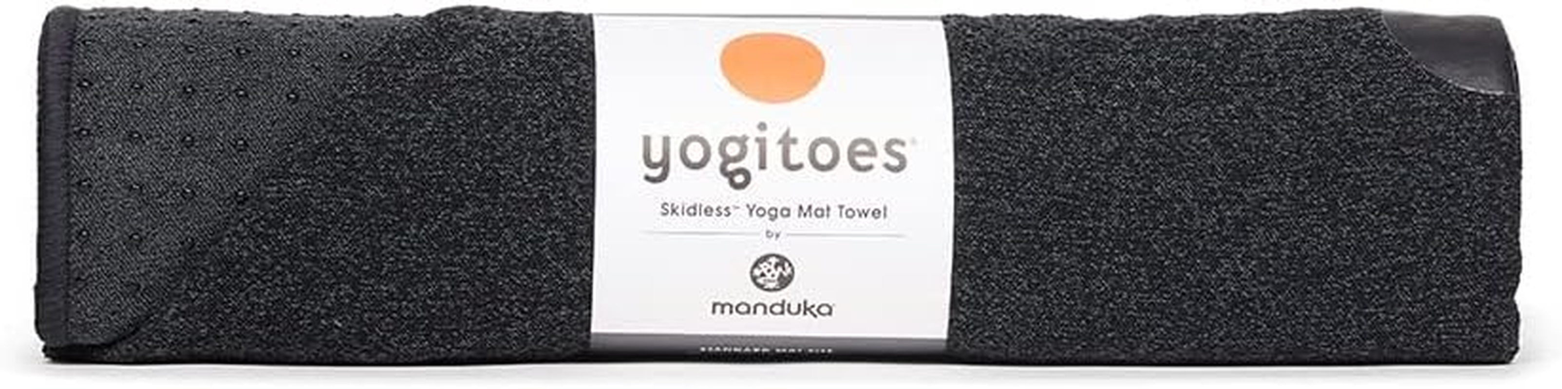 Yogitoes Manduka Yoga Towel for Mat Nonslip and Quick Dry for Hot Yoga with Rubber Bottom Grip Dots 72 Inch Long Onyx Thin and Lightweight (262023001) image number 6