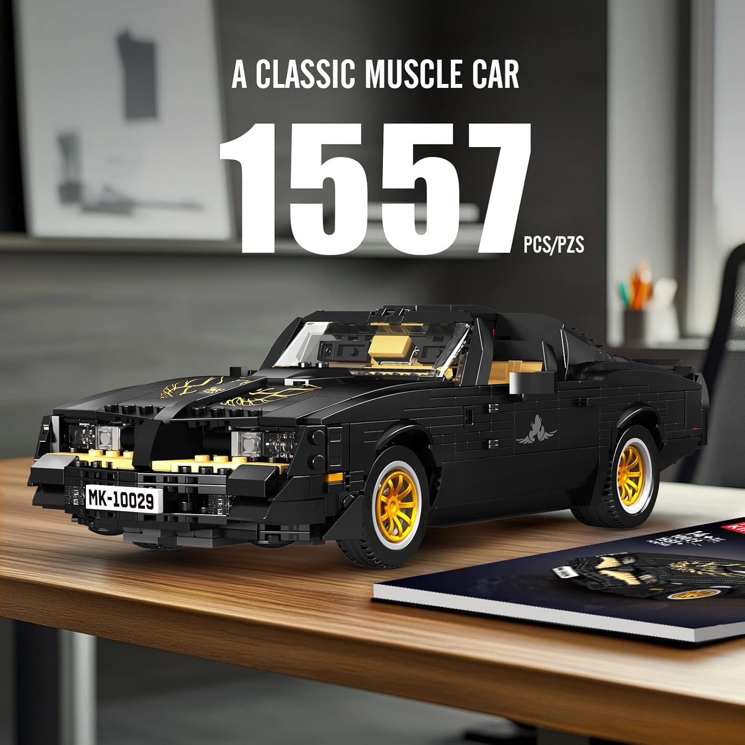 MOULD KING 10029 Technical Sports Car Building Kit,1557+ PCS Firebird Muscle Car Model, Creative Construction Toy for Teens and Adults 14+ image number 3