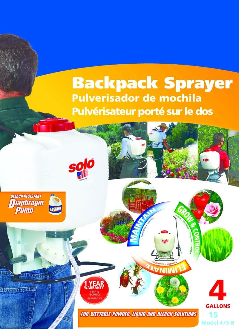 SOLO 475-B Backpack Sprayer, 4 Gallon, Diaphragm - Bleach Resistant image number 4