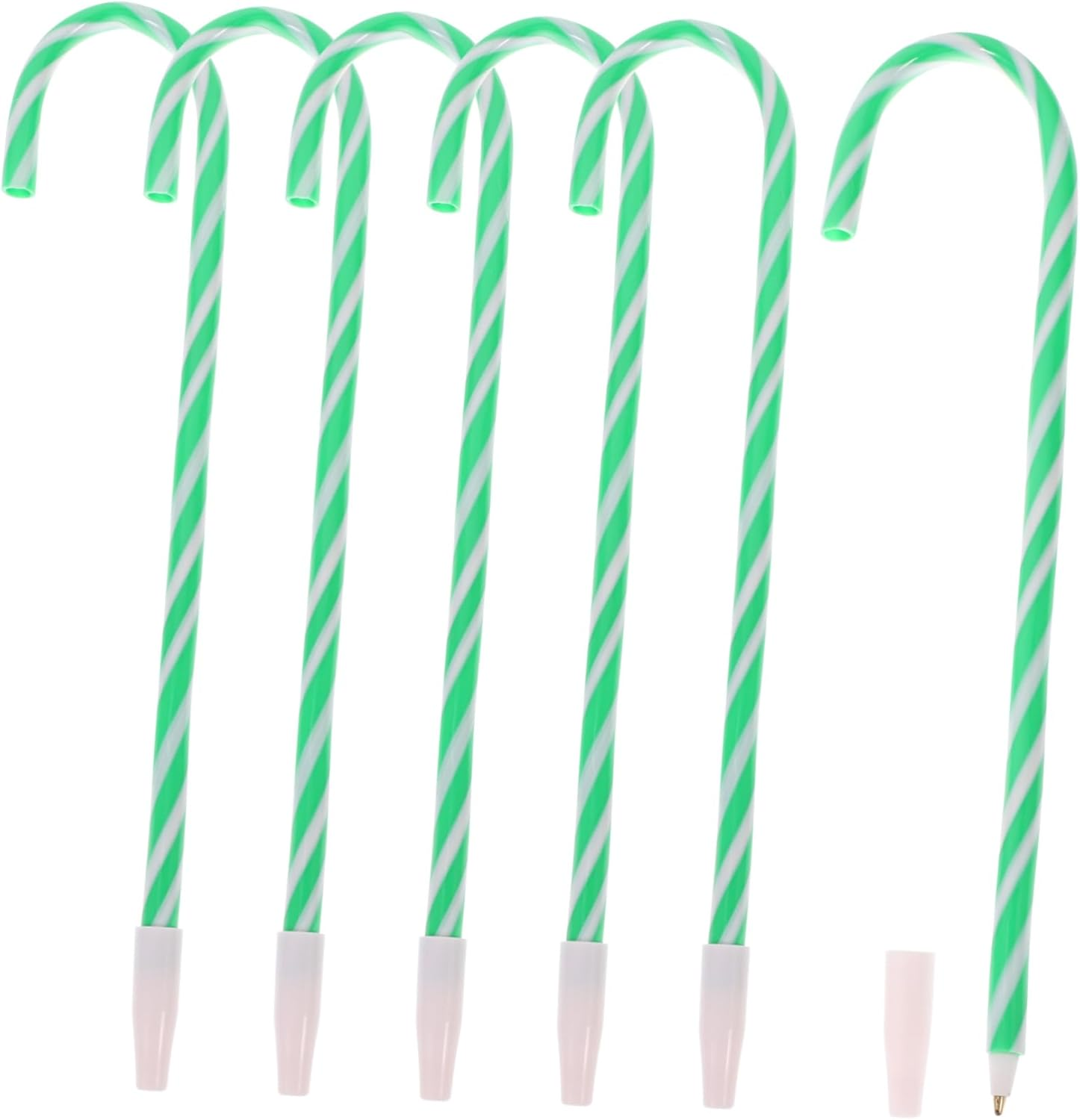 6Pcs Christmas Cane Pen Writing Pen Cute Stationery for Boys and Girls Umbrella Twist Design for Boy Girl'S Random Color image number 6
