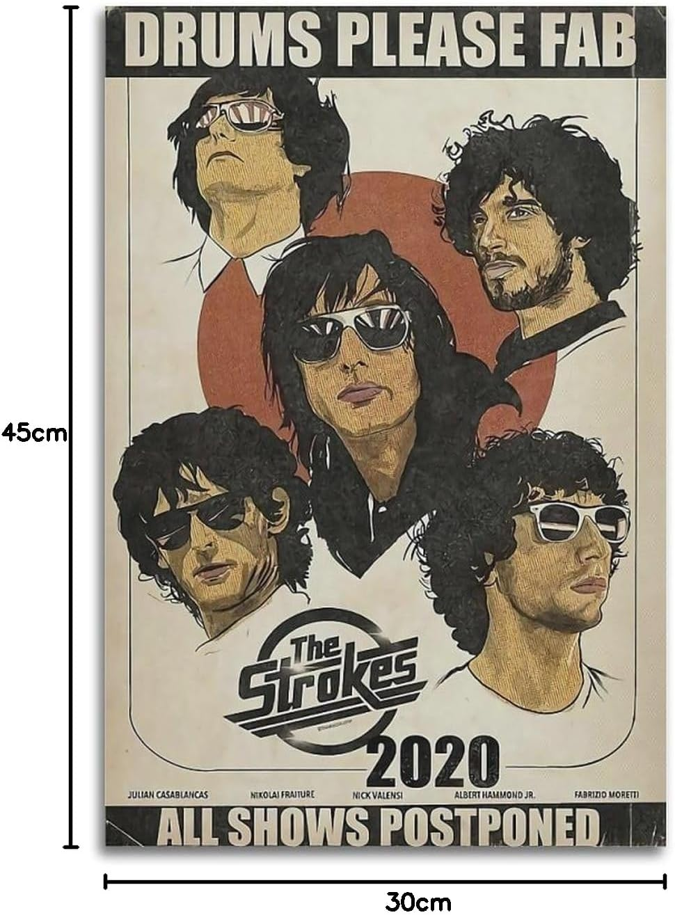 ZHAOYZZY the Strokes Band Poster Decorative Painting Canvas Wall Art Print Modern Family Bedroom Decor 12X18Inch(30X45Cm) image number 2