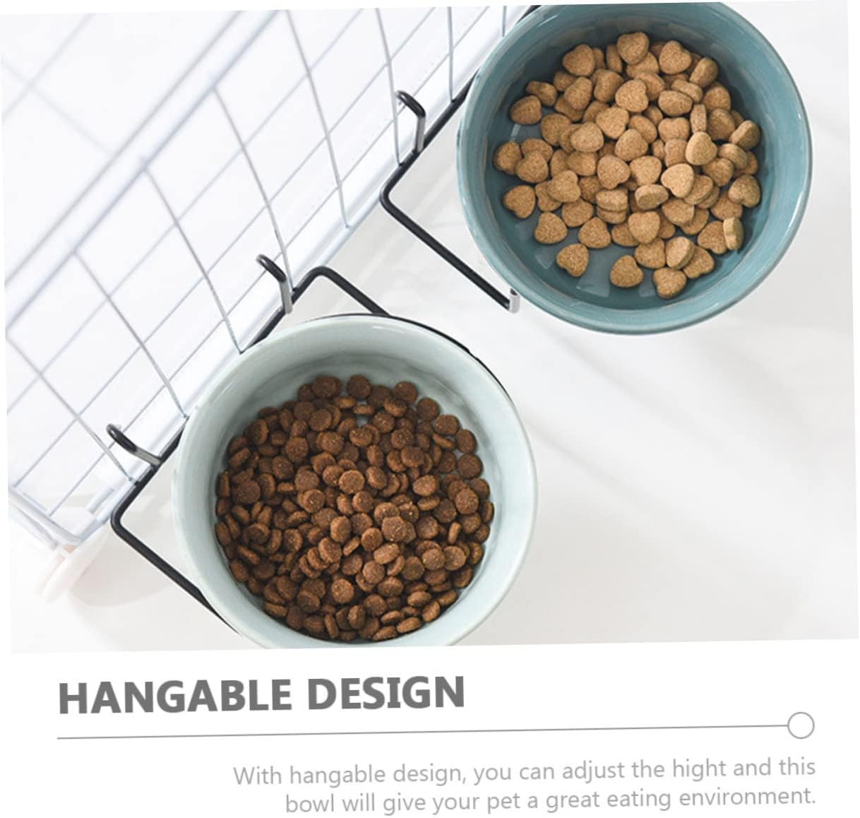 1Set Hanging Pet Bowl Cat Bowl with Rack Dog Water Dish for Cage Multi-Functional Food Container for Kittens and Puppies Easy Clean Design image number 2