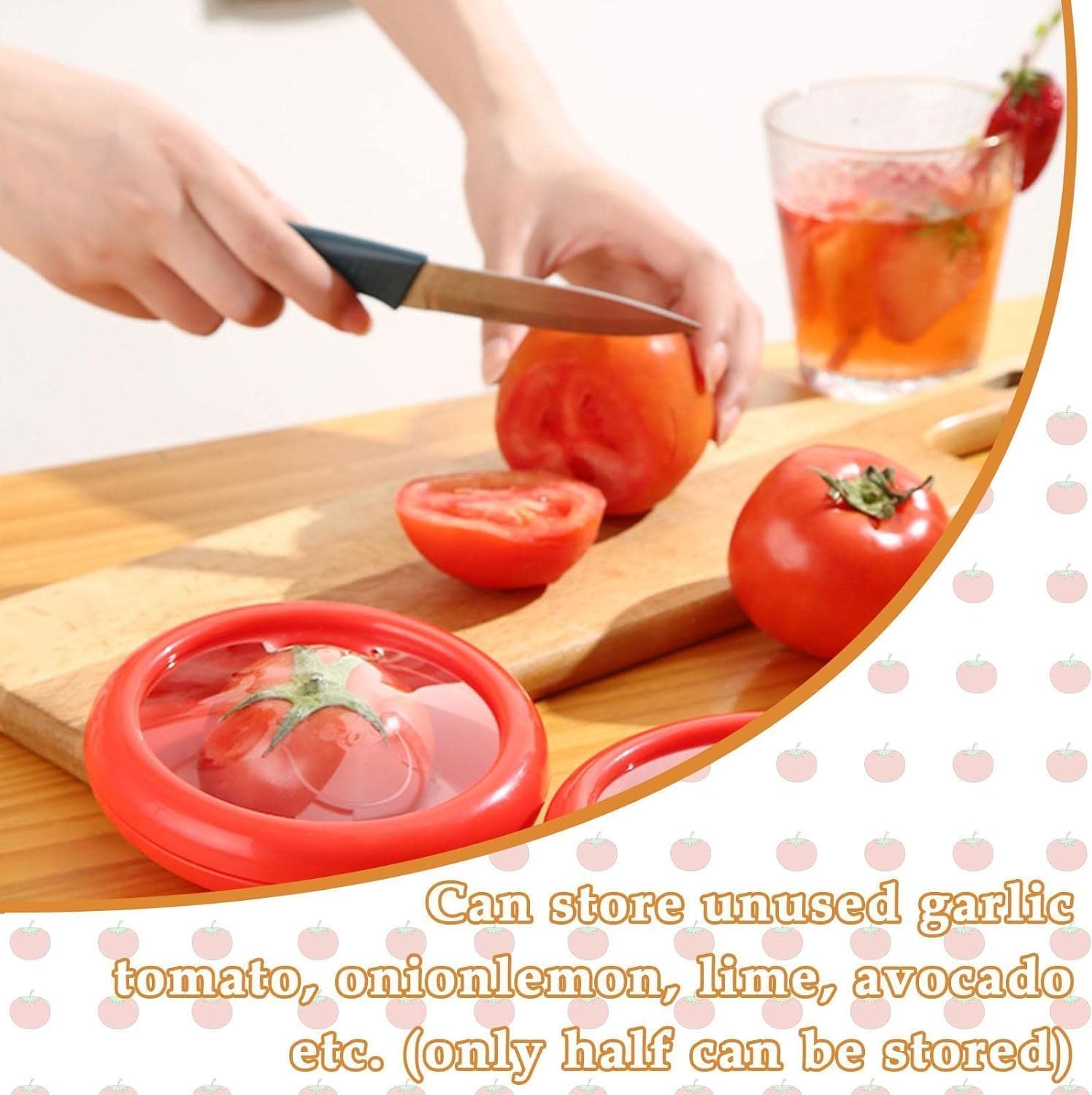 4PC Silicone Fruit and Vegetable Storage Containers Set for Fridge, Onion Storage Container, Avocado Keeper,Tomato Saver,And Lemon Holder