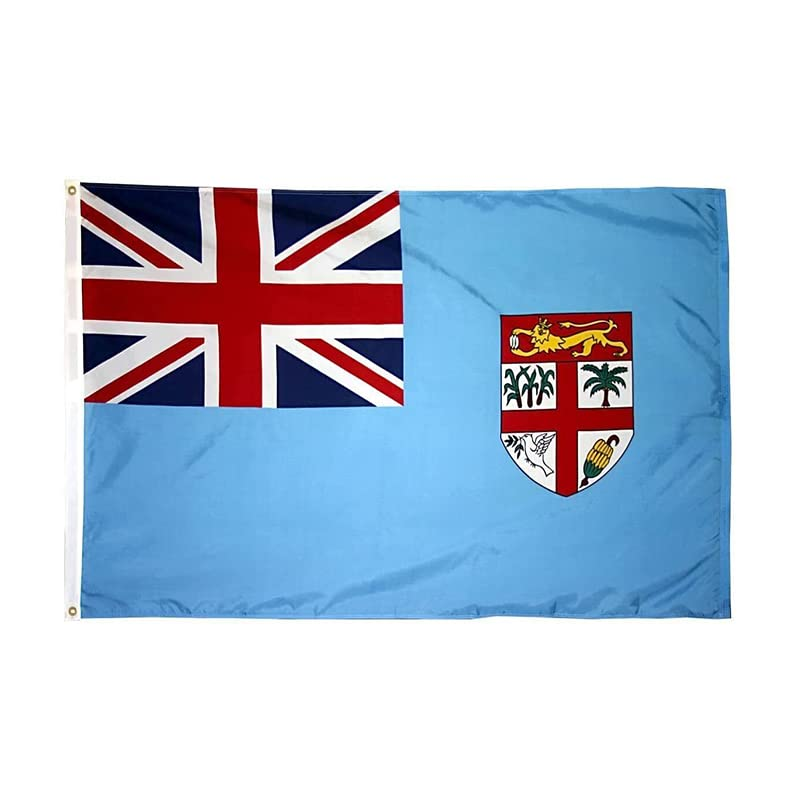 AIMALL Large Fiji Fijian Flag with Brass Grommets Pacific Island Heavy Duty Outdoor 90 X 150 CM - 3Ft X 5Ft image number 6