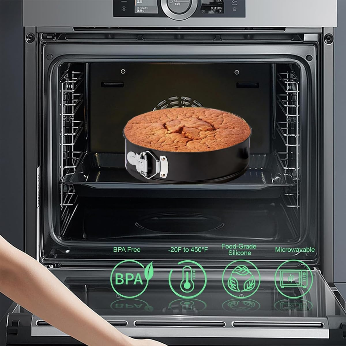 Springform Cake Pan Set of 4 (4, 7, 9, 10 Inch) round Leakproof Nonstick Cheesecake Pans with Removable Bottom Carbon Steel Bakeware image number 5