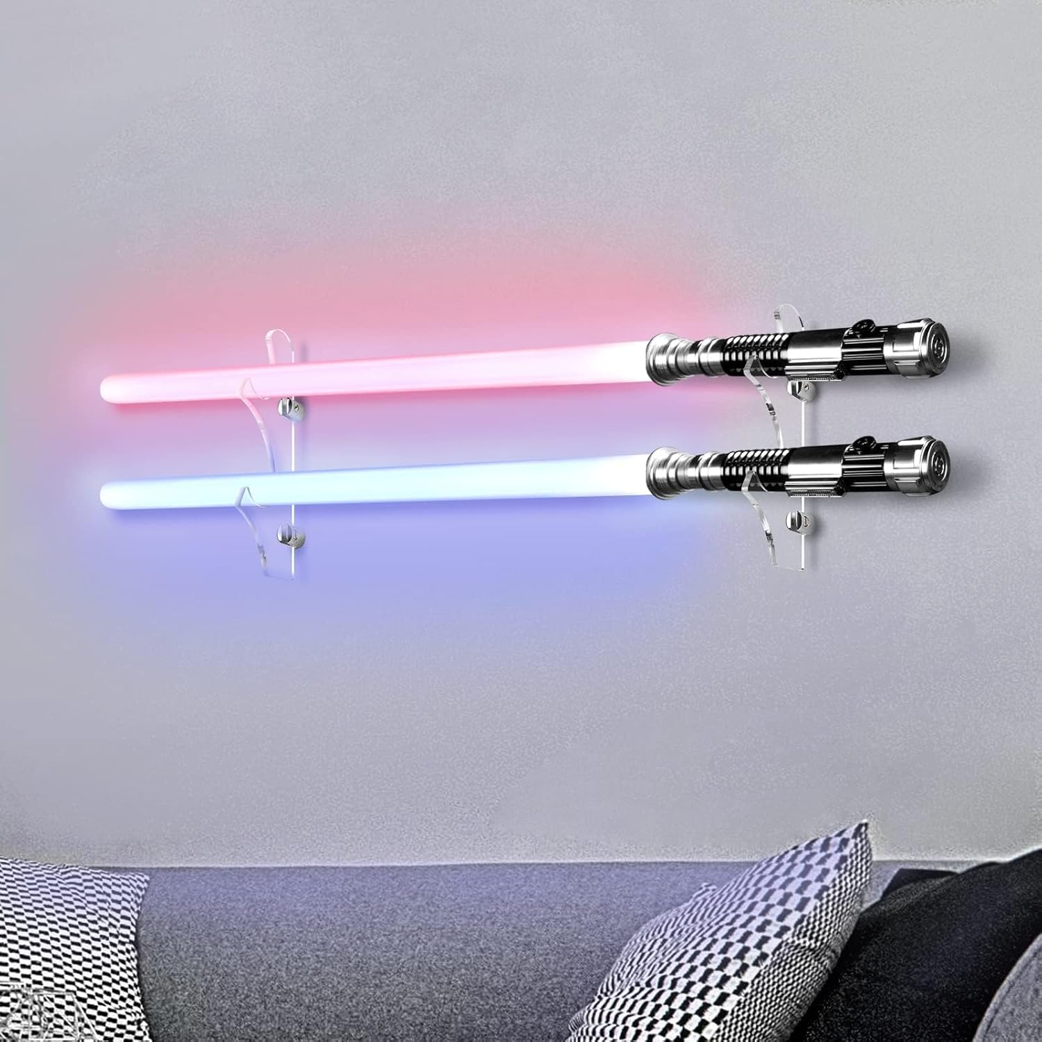 TOPNEW Lightsaber Wall Display Stand, Acrylic Light Saber Holder Mount, Transparent Rack Suitable for Swords image number 2