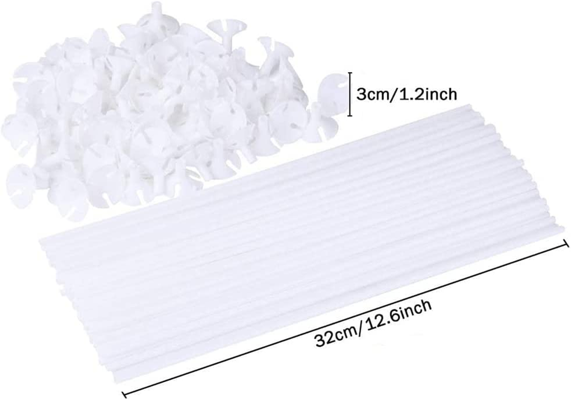 50 Pcs Balloon Sticks 32Cm Hand Balloons Holder with Cups for Wedding, Party, Holidays, Anniversary Decor image number 2