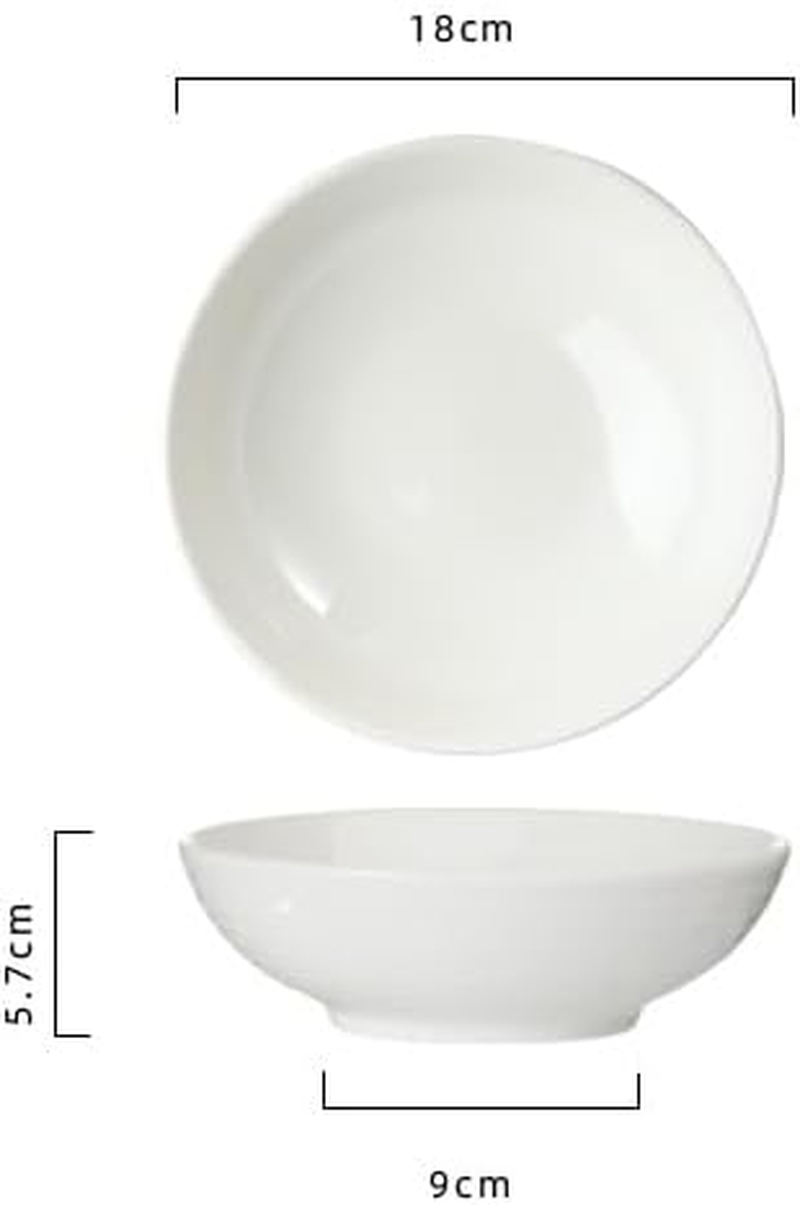 7 in Porcelain Pasta Bowls Ceramic Set of 6,Salad Bowls Wide and Shallow Set for Serving Soup, Pasta, Noodle, Dinner, Large Kitchen Bowl Plates,Soup & Microwave & Dishwasher Safe image number 3