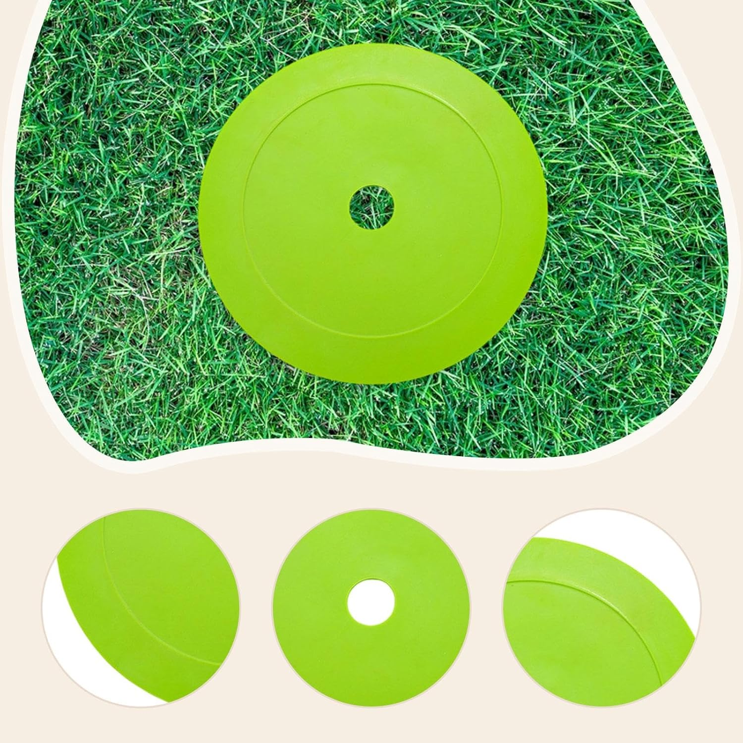 10Pcs Markers Flat Cones Non Slip Rubber Flat Discs Field Court Markers for Soccer Agility Practice Football Training image number 6