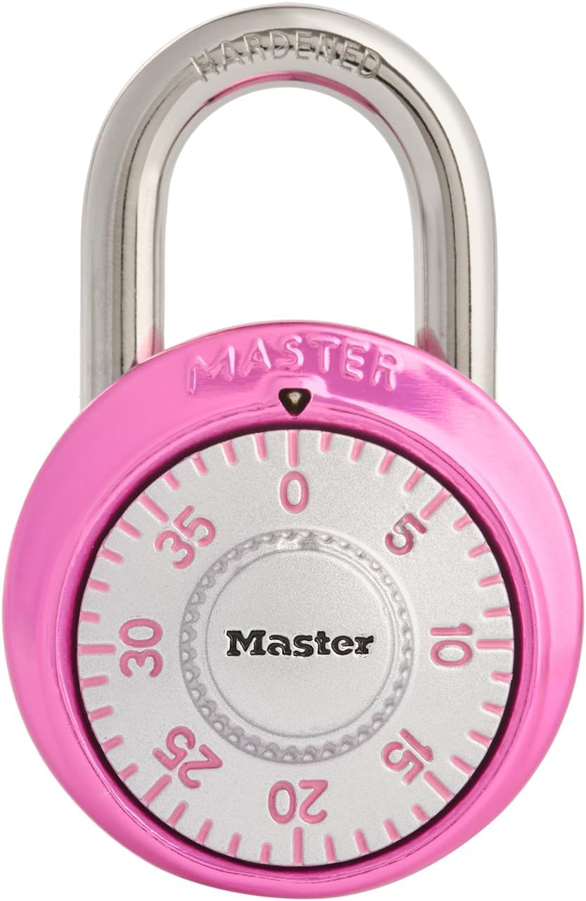 Master Lock 1530T Combination Padlock, Bright Metallic, Each Pack Contains 2 Locks, Colors May Vary, Pack of 4 image number 2